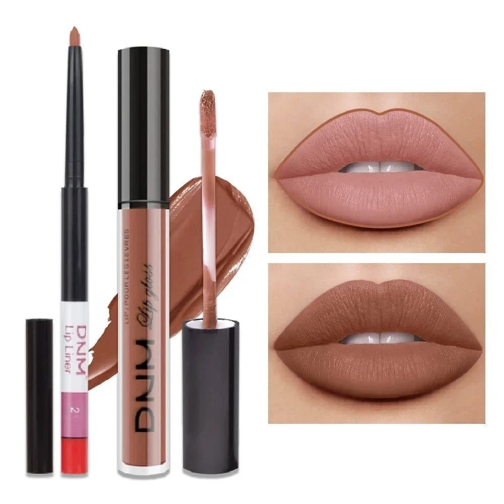 Set of 4 Liquid Lipstick & Lip Liner #15, #17, #25, #29 Long Lasting Waterproof